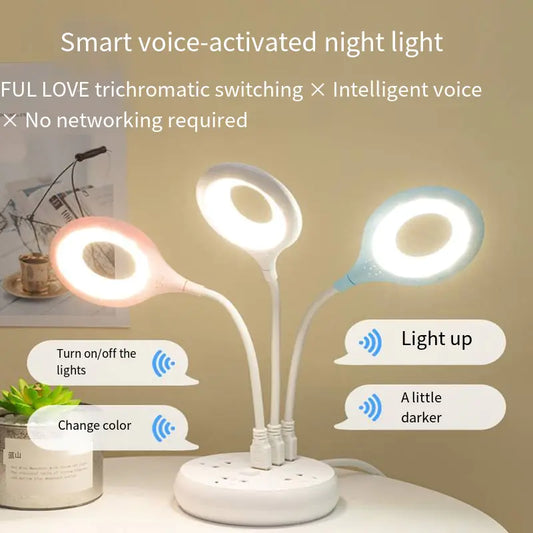 Mini USB Eye Protection LED Reading Light with Voice Control